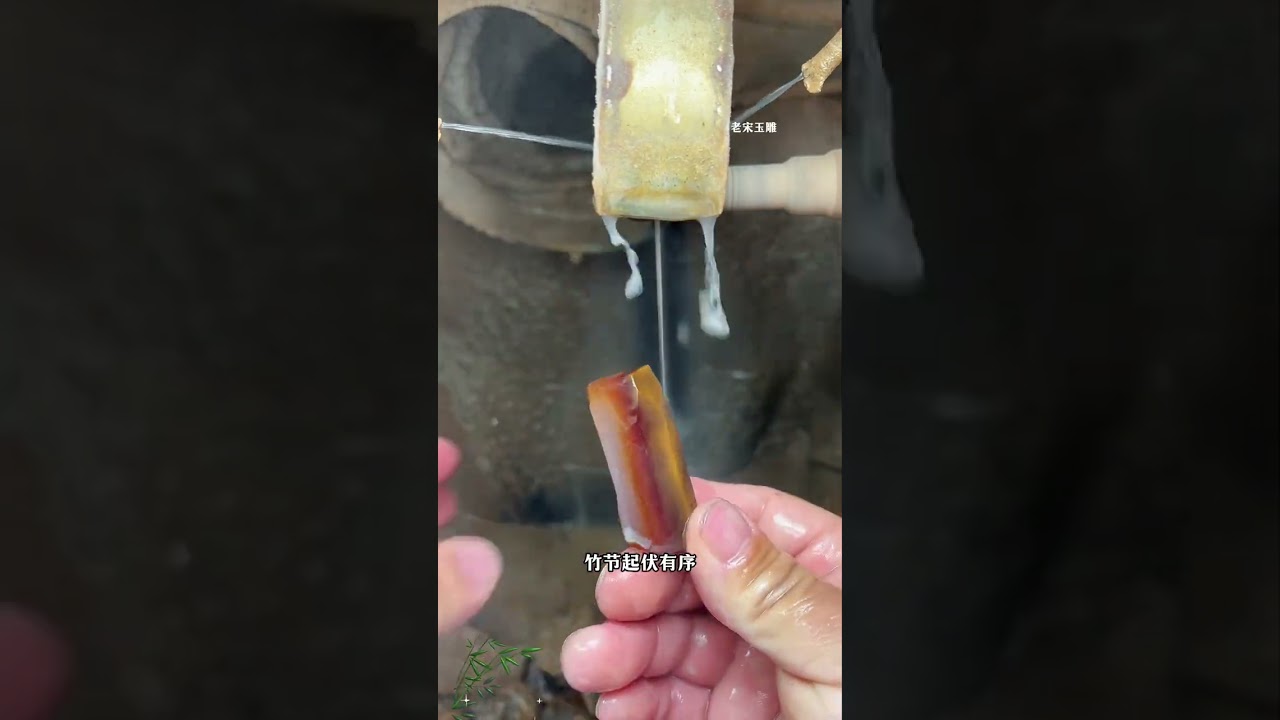 River Rock Crafted into Bamboo Cicada Pendant: A Symbol of Nature's Harmony