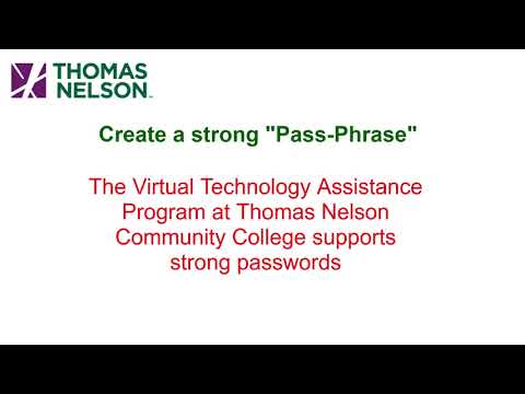 Creating and Managing Secure Passwords | How to Change Your VCCS Password (September 23, 2020)