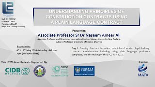 4 May 2020 - Understanding Principles of Construction Contracts Using A Plain Language Contract