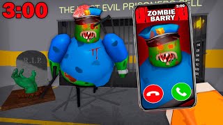 DON'T CALL TO ZOMBIE BARRY AT 3:00 AM! Secret Prison Zombie Mode | Roblox Run Obby