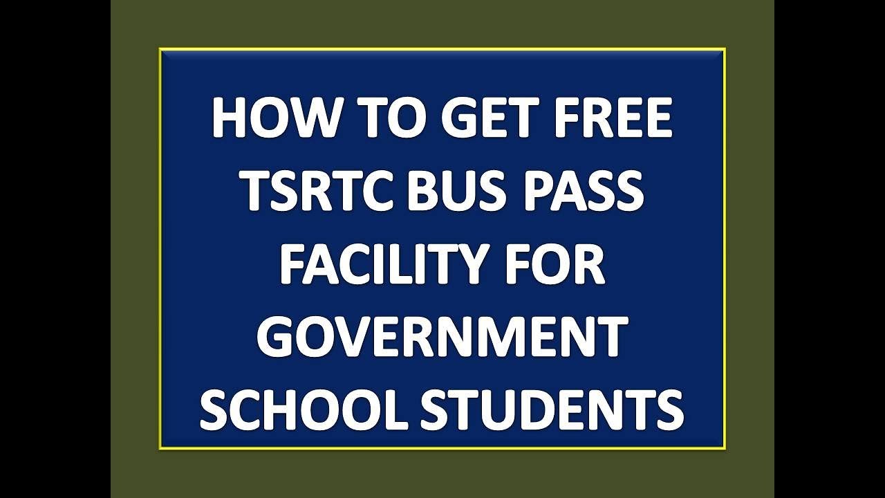 HOW TO GET FREE TSRTC BUS PASS FACILITY FOR GOVERNMENT SCHOOL STUDENTS