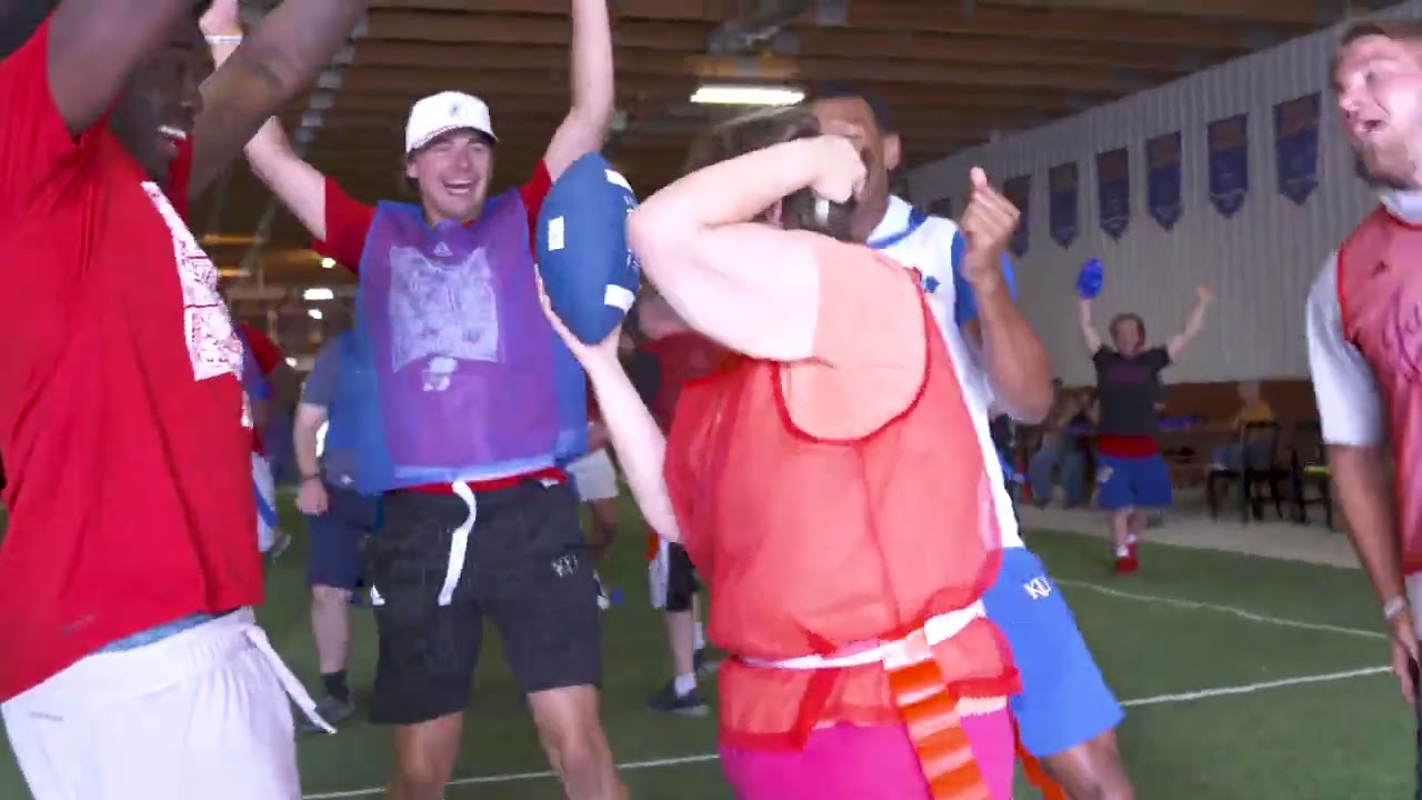 KU Football Team Visits Midnight Farm