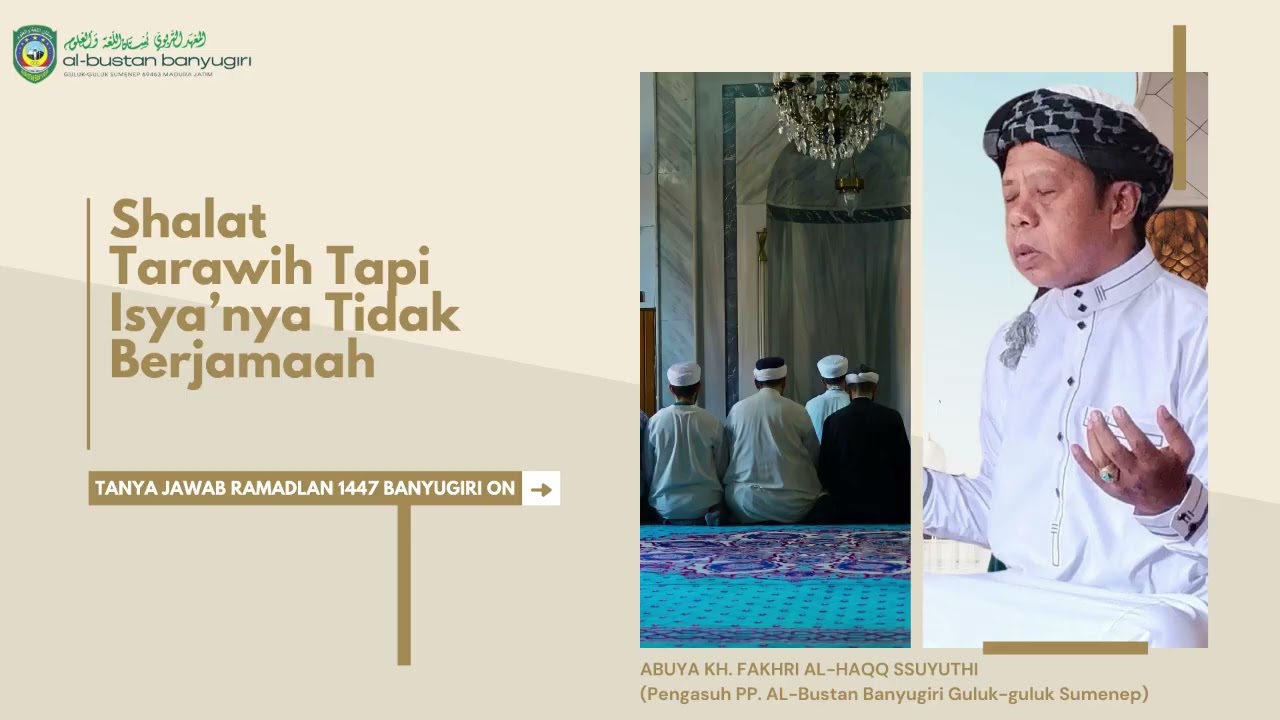 SHALAT TARAWIH TAPI ISYAKNYA TIDAK BERJAMAAH