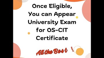Eligible for OS CIT University Exam