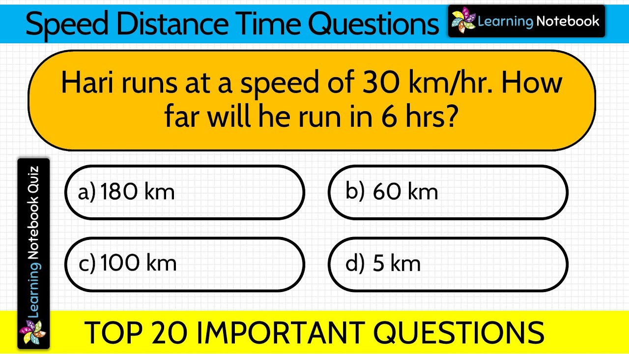 Speed Distance and Time questions | Speed Distance and Time Quiz - YouTube