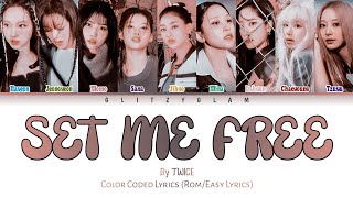 TWICE - Set Me Free Color Coded Lyrics (Rom/Easy lyrics) Resimi