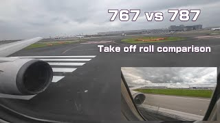 Boeing 767 vs 787 - Take off Roll Comparison