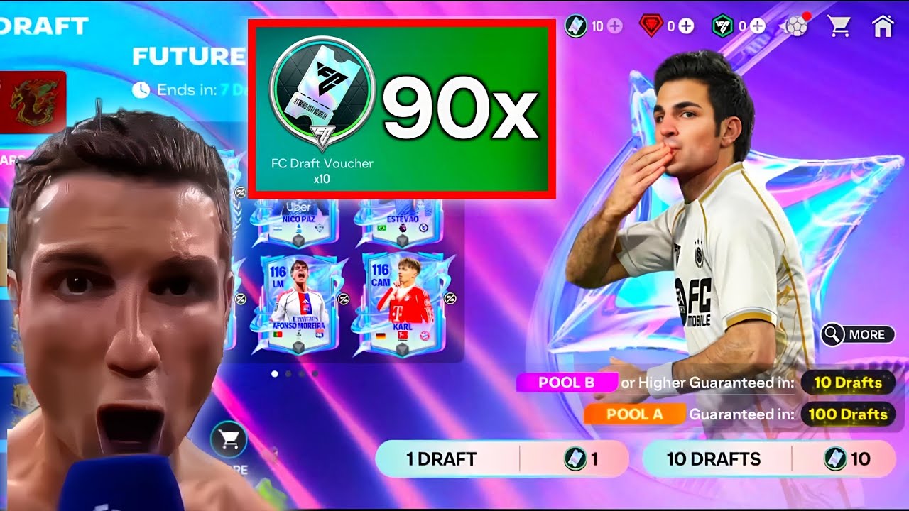 FCMOBILE = FUTURE STARS DRAFT PACK OPENING. 90 SPIN#fcmobile
