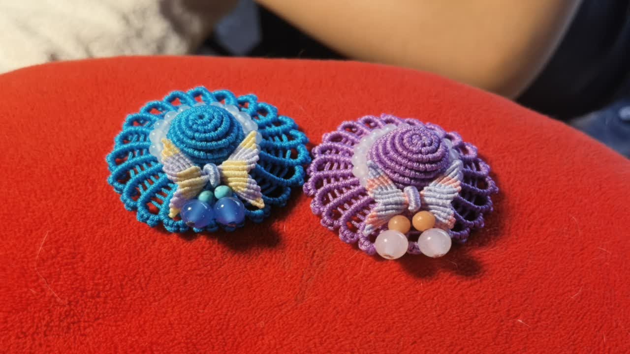 太阳帽胸针耳饰汉服配饰创意手工编绳详细完整慢教程