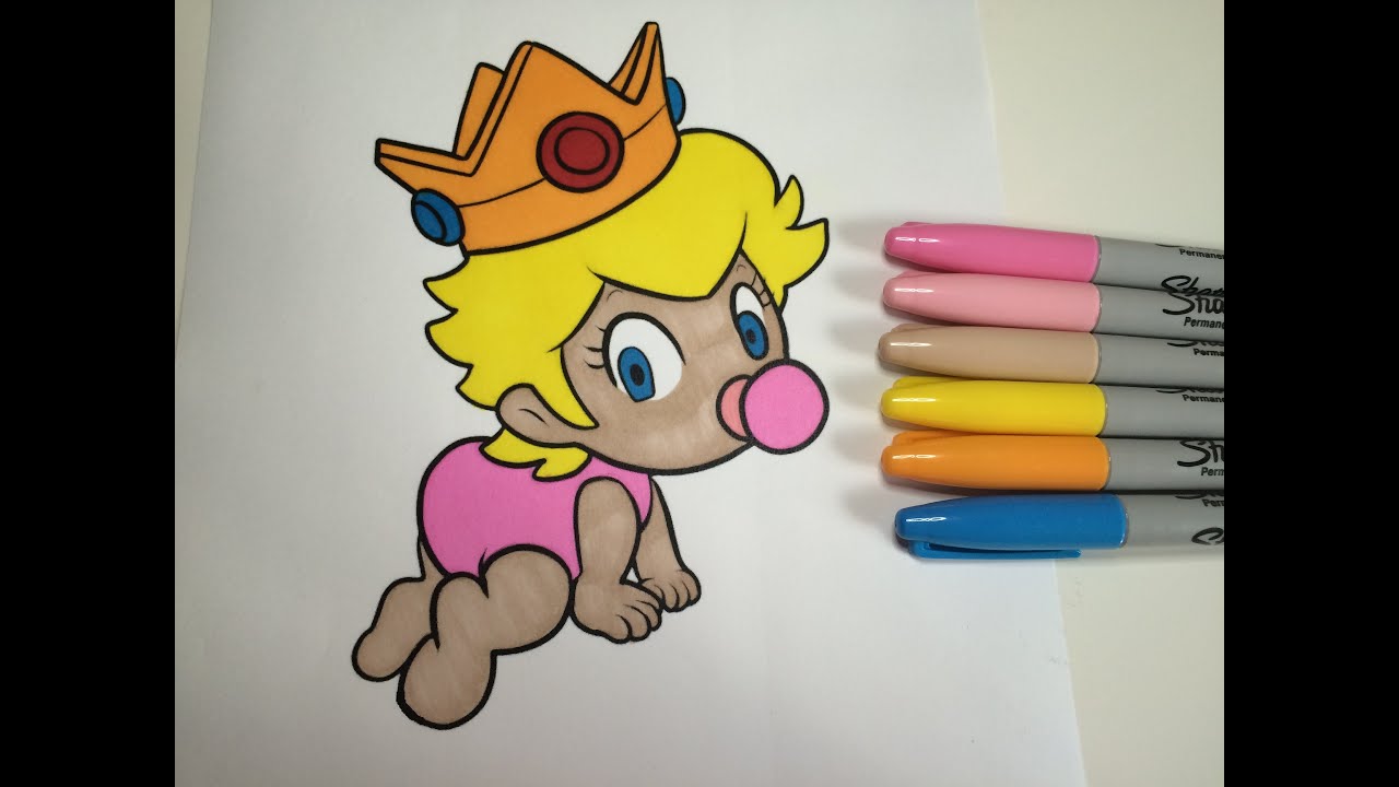Coloring Baby Princess Peach ColorfulCat