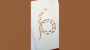 How to draw a snake using number 6. #shorts #youtubeshorts #art  #kidsdrawingtutorial  #satisying