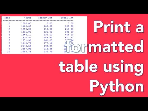 Print a formatted table using Python - YouTube