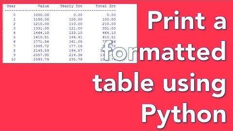 Print a formatted table using Python