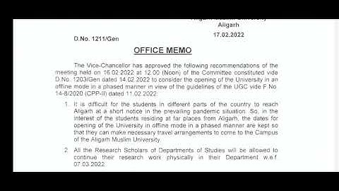 AMU REOPENING OFFICAL UPDATE || AMU REOPENING || AMU UPDATE ALIGARH MUSLIM UNIVERSITY OPEN