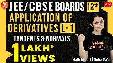 Application of Derivatives L-1 | Tangents & Normals | Class 12 | JEE Maths | JEE 2021 | Vedantu