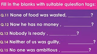 🎯Question Tag Quiz Part 2 15 Questions with Answers ✅.