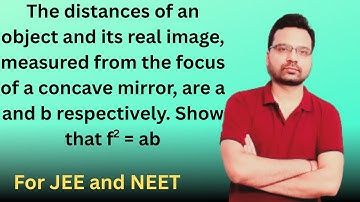 The distances of an object and its real image, measured from the focus ofaconcavemirror,are a and b.