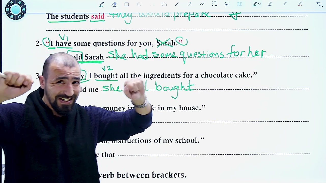 أ. محمد المراشدة - Reported speech (statements) تمارين