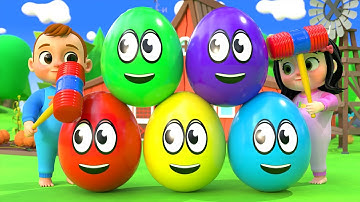 Learning Colors and Numbers Songs | Colorful Eggs on the Farm | Melly Nursery Rhymes & Kids Songs