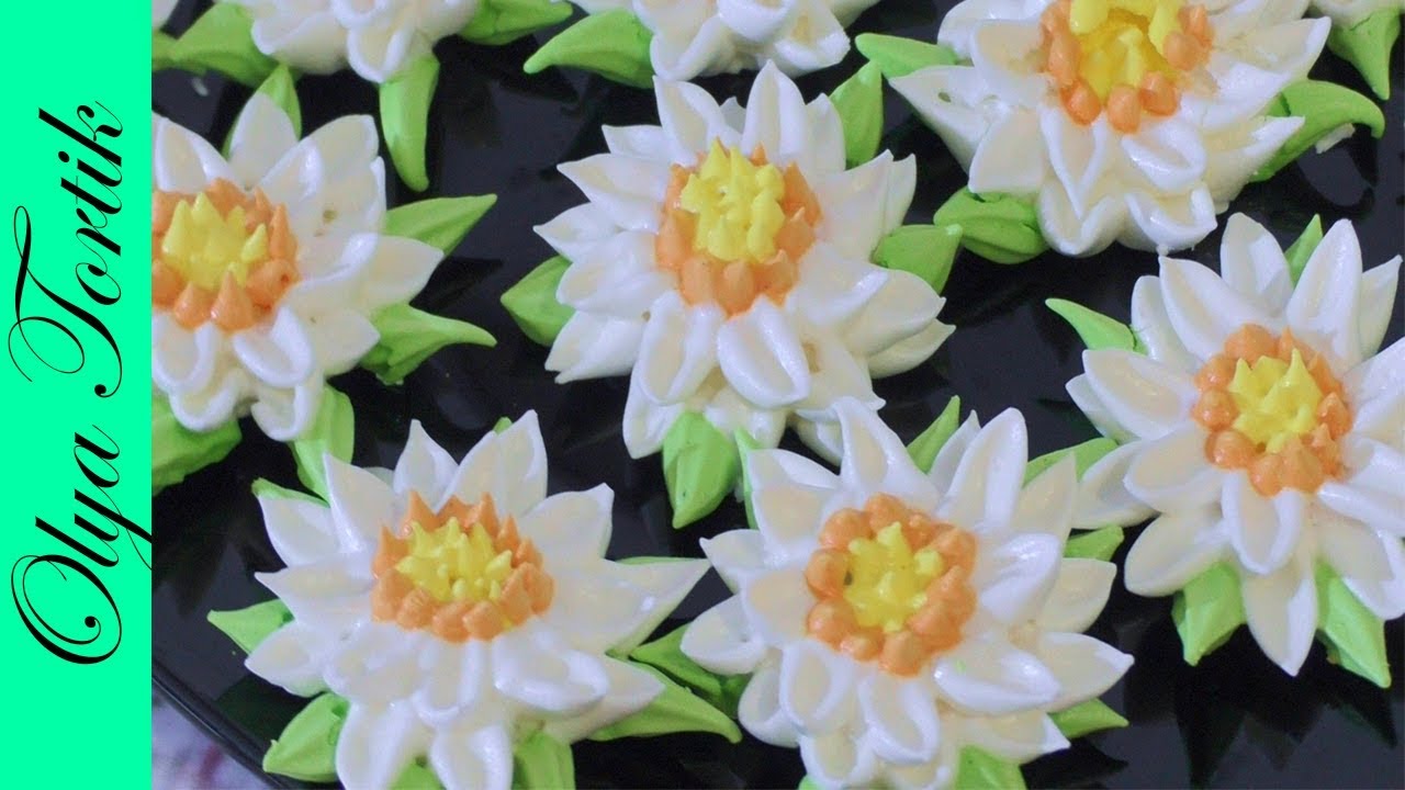 РОМАШКИ из безе мастер-класс Цветы из безе /// Olya Tortik Домашний Кондитер