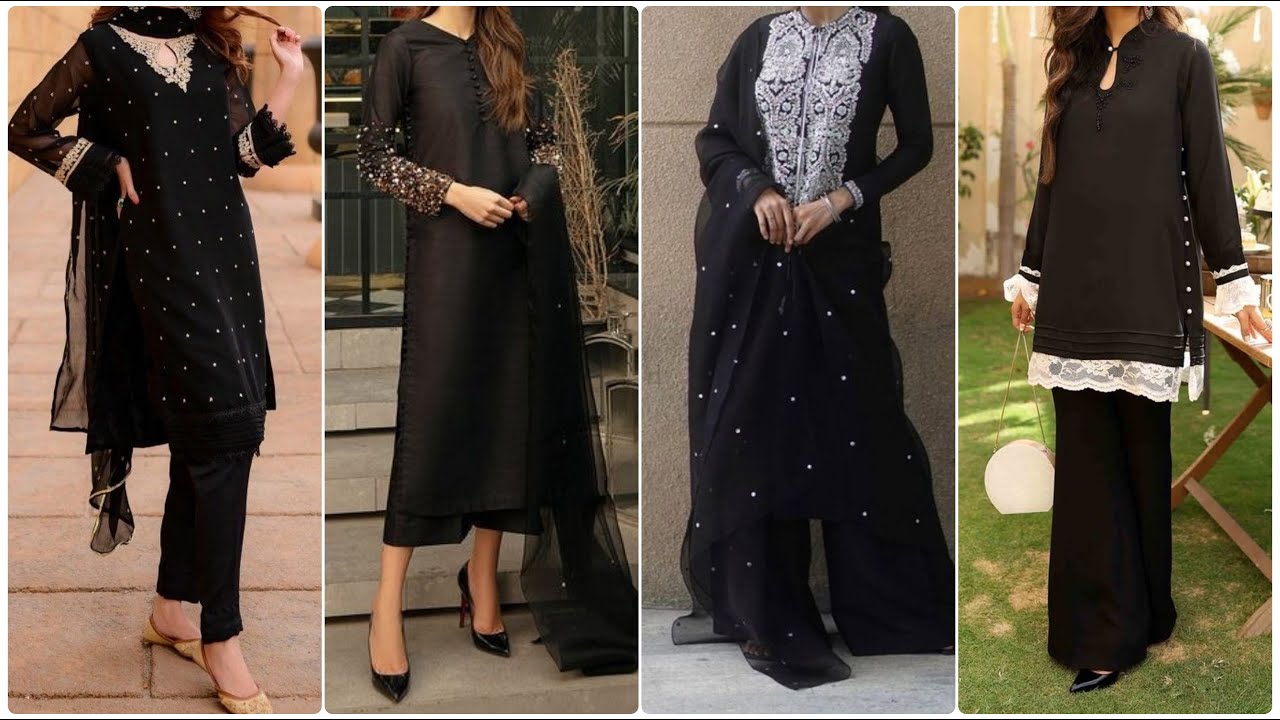 Classy Dress Designs in Black Colour Black Dress Design Black Frock