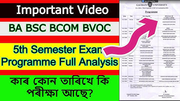 5th Semester Exam Programme 2022 Full Analysis | Guwahati University | BA BSC BCOM 5th Semester Exam