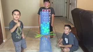 Damian's new dance and giant kerplunk ...