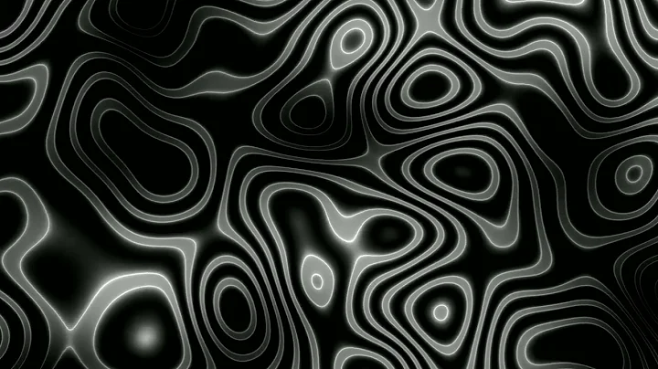 1h Abstract Neon Black and White wave patterns background | Height map footage | 4k screensaver