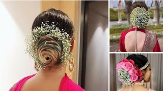 Latest Bridal Bun Hairstyles 2020/Floral Bun Hairstyles/Party Hairstyles
