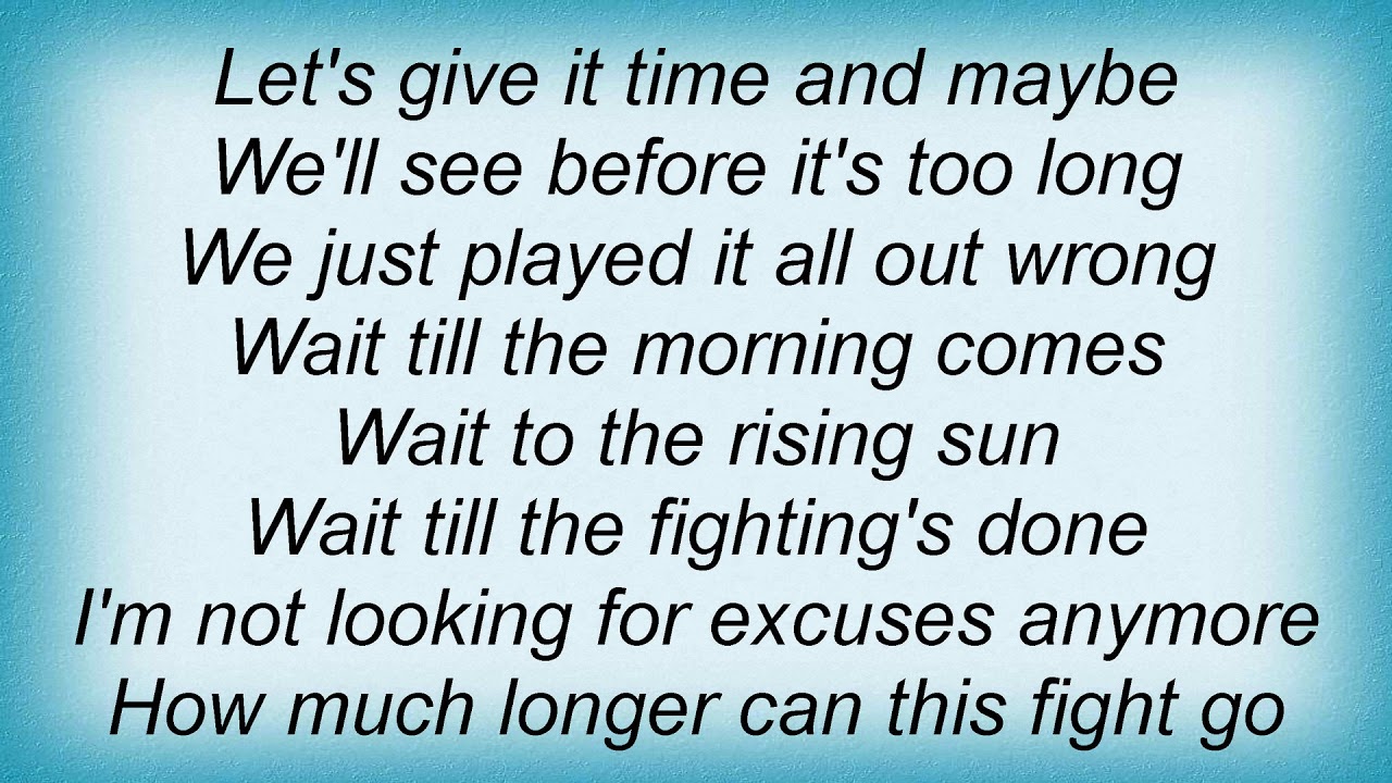 Sweet Wait Till The Morning Comes Lyrics YouTube when-the-morning-comes-youtube