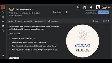 # Hashtag Generator - JavaScript || Coding Videos