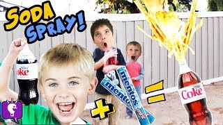 diet coke and mentos science experiment spray kids yard play hobbykidstv