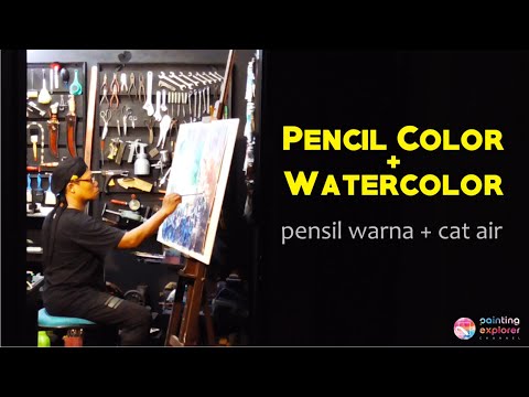 Unboxing + Review + Teknik/ Cara Mewarnai LUNA Watercolour Pencils | How to Paint Watercolor Pencils. 