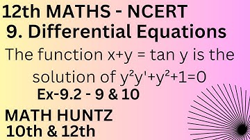 Class 12 Differential Equations # verify the function is solution of d.e#Maths#12thMaths CBSE