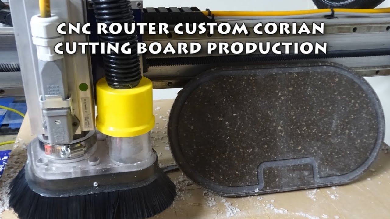 Cnc Router Custom Corian Cutting Board Production Youtube
