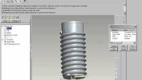 pro e helical sweep + cosmetic thread