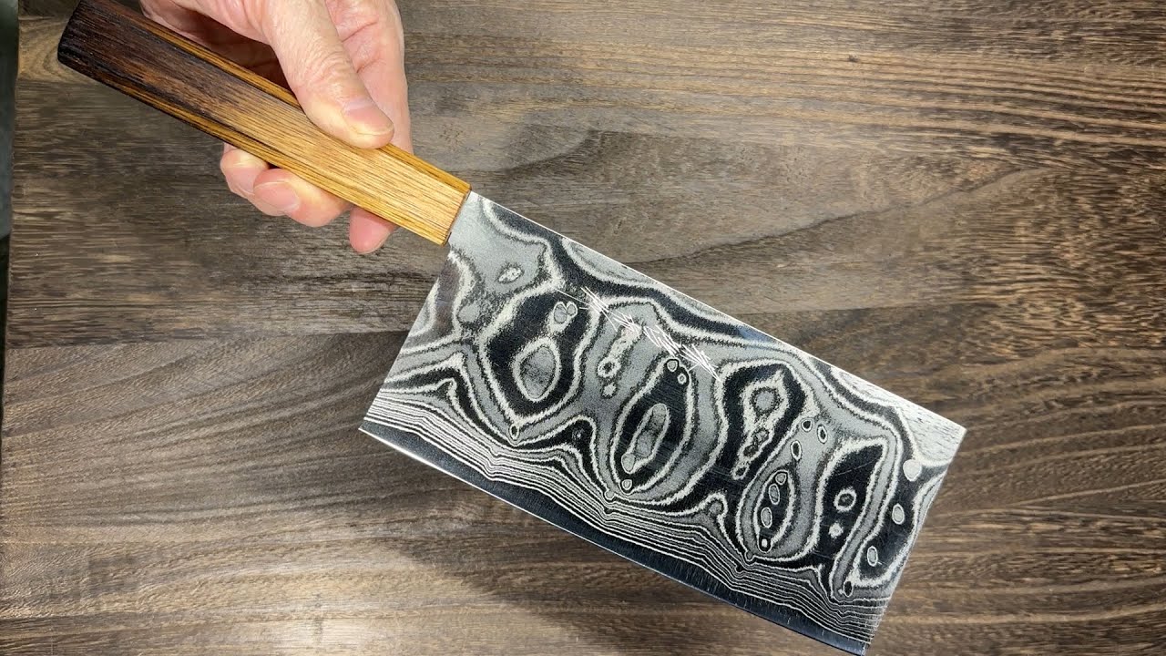 Keiichi Fujii AUS10 Nickel Damascus Chinese Cooking Knife 200mm