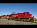 10 20 21 LONG CP TRAIN ZOOMS THROUGH MONTREAL BEAUREPAIRE LEVEL CROSSING