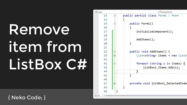 Remove item from listBox C#