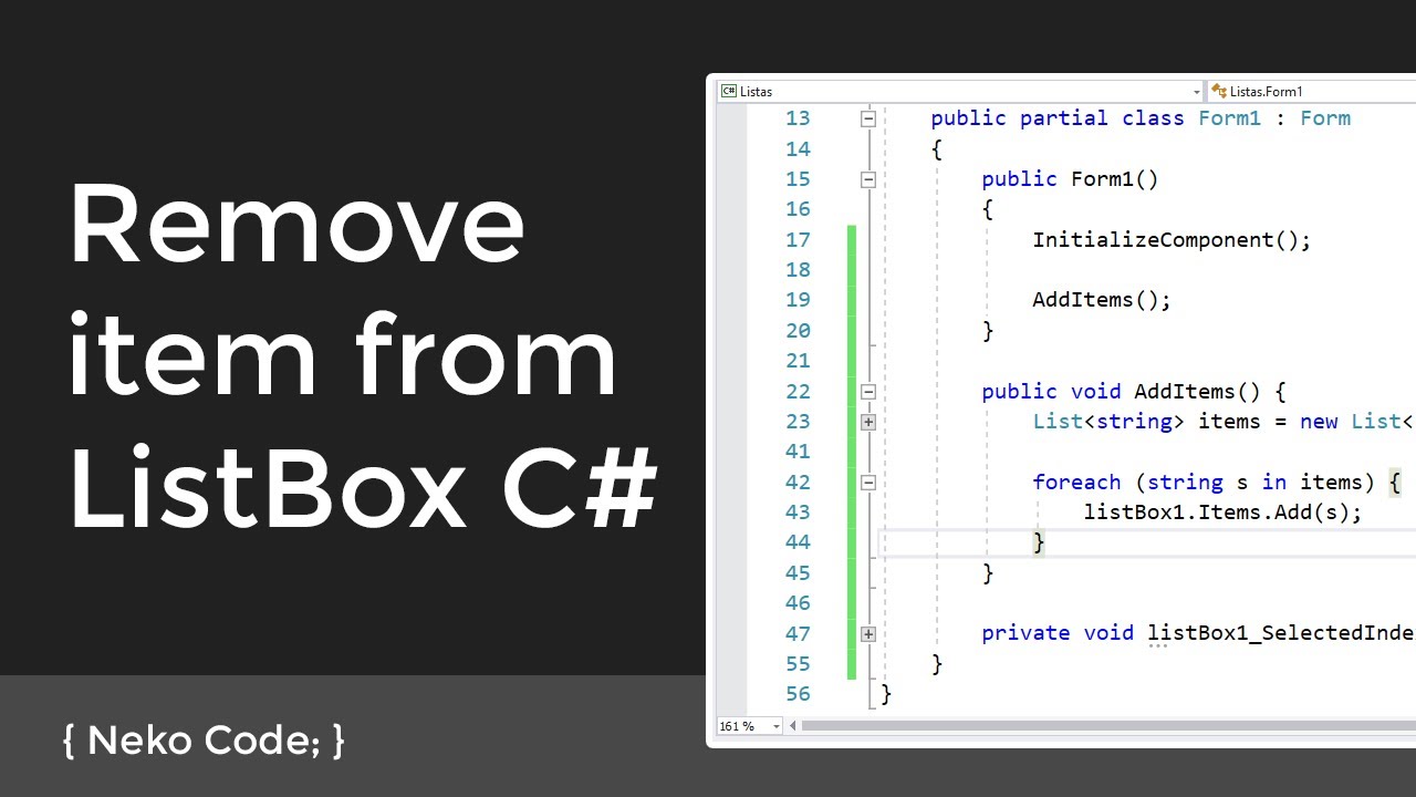 Remove Item From Listbox C#