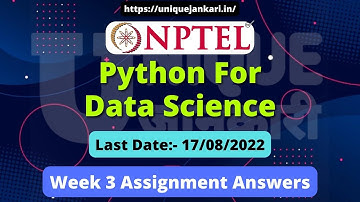 NPTEL Python for Data Science Assignment 3 Answers [July 2022} | Unique Jankari