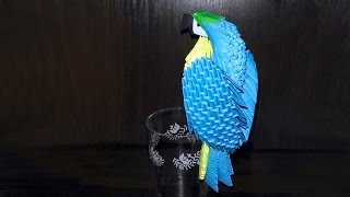 Модульное оригами сине-желтый попугай ара (видео схема сборки) Модульное оригами сине-желтый попугай ара (видео схема сборки)