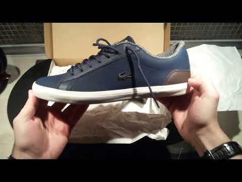 lacoste blue leather trainers