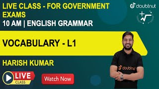 VOCABULARY | Words of the Day | Tricky Vocabulary | SSC English Grammar | Harish Sir | Doubtnut