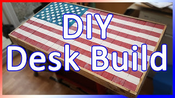 USA American Flag Desk Build Using Pallet Wood & Epoxy