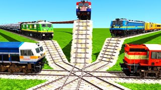 5️⃣ TRAINS CROSSING & PASSING TO EACH OTHER ON HIGH & DANGEROUS STAIR RAILWAY TRACKS|Train Simulator