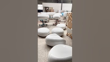 Fiberglass Pebble Chair Production #factory #factorytour #fiberglass #frp #composite #ghe #chair