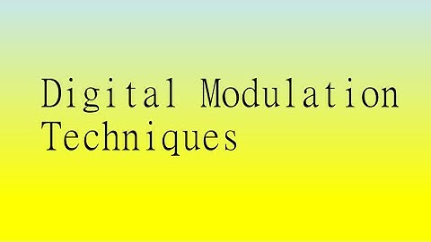Digital Modulation Techniques-A Conceptual Video Lecture-Digital Comm. Part II