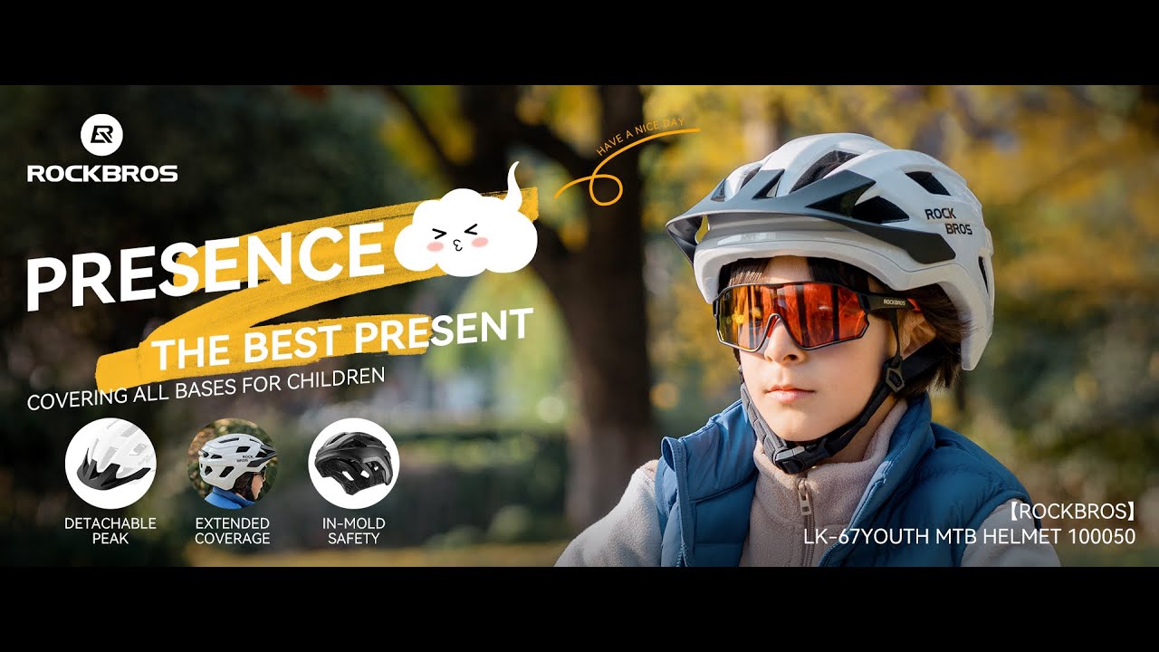 This Christmas, gift ROCKBROS LK-67 Youth MTB Helmet — Extra rear protection for fun & safe rides!