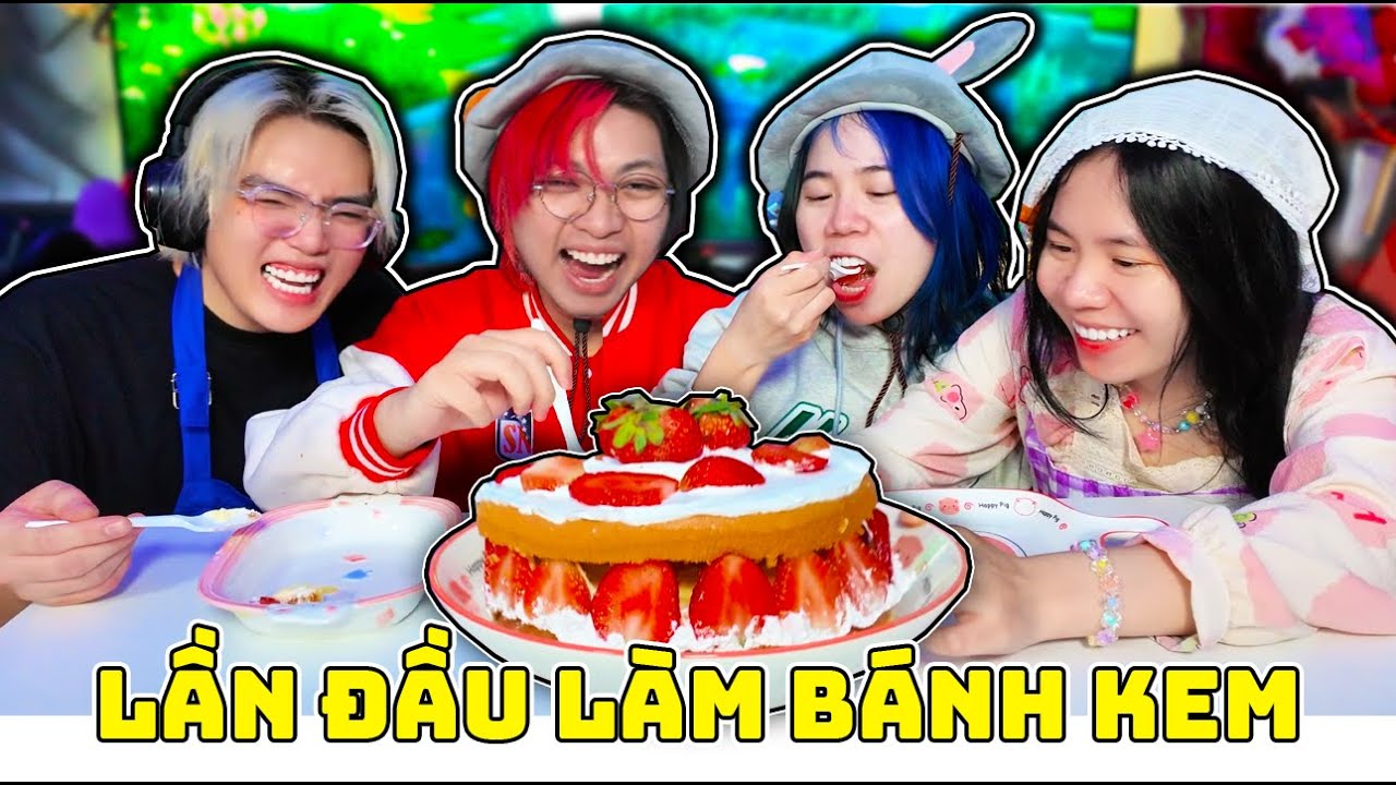 PHONG CẬN SAMMY LẦN ĐẦU LÀM BÁNH KEM DÂU TÂY TẶNG MÈO SIMMY